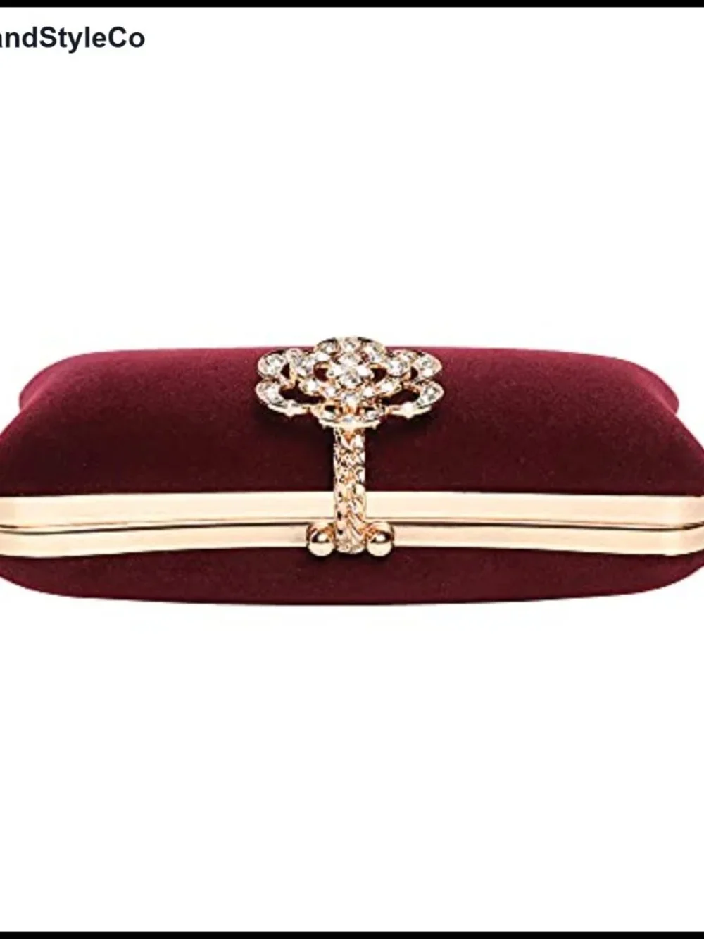 Velvet Evening Bags Rhinestone Clutch Purse with Flower Closure for Party